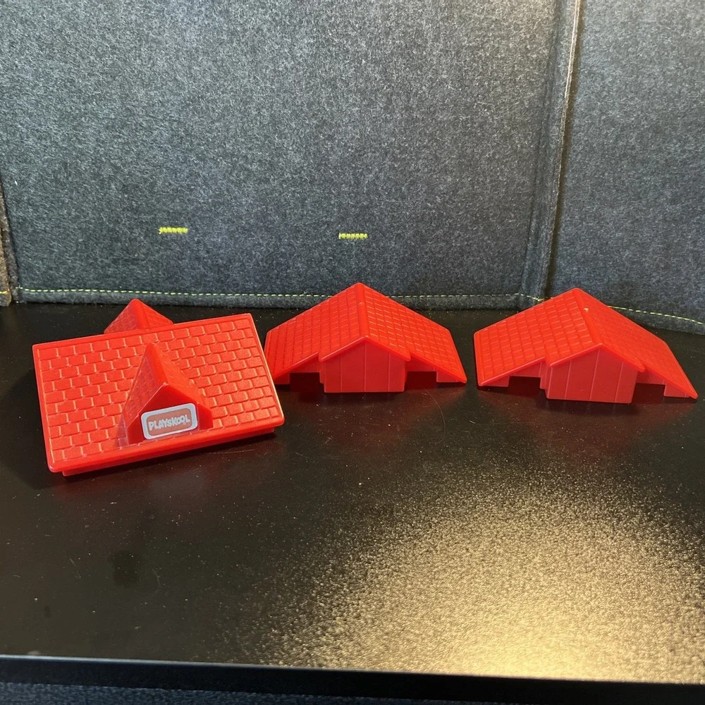 LOT‎ Lincoln Logs Replacement Parts Plastic Siding Roof Pieces Red